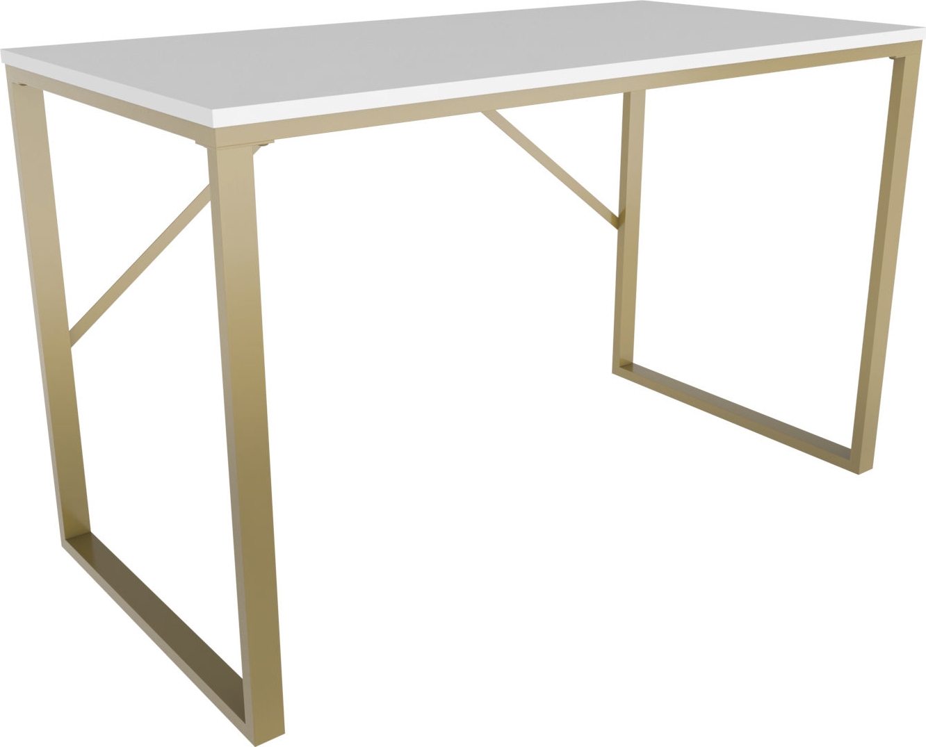Layton skrivbord 120 x 60 cm - Guld/vit