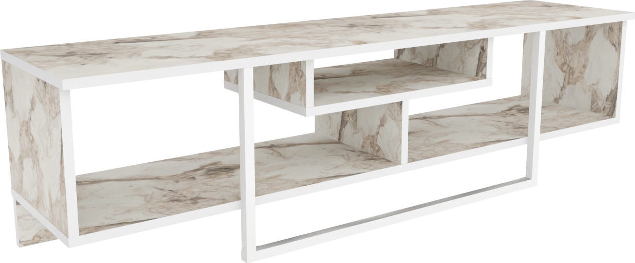 Asal mediabank 150 cm - Wit marmer