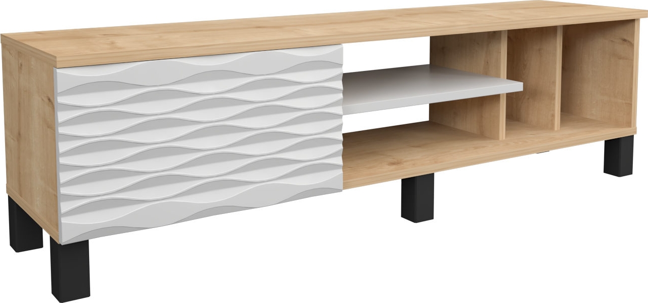 Olyo mediabank - Saffier eiken/wit