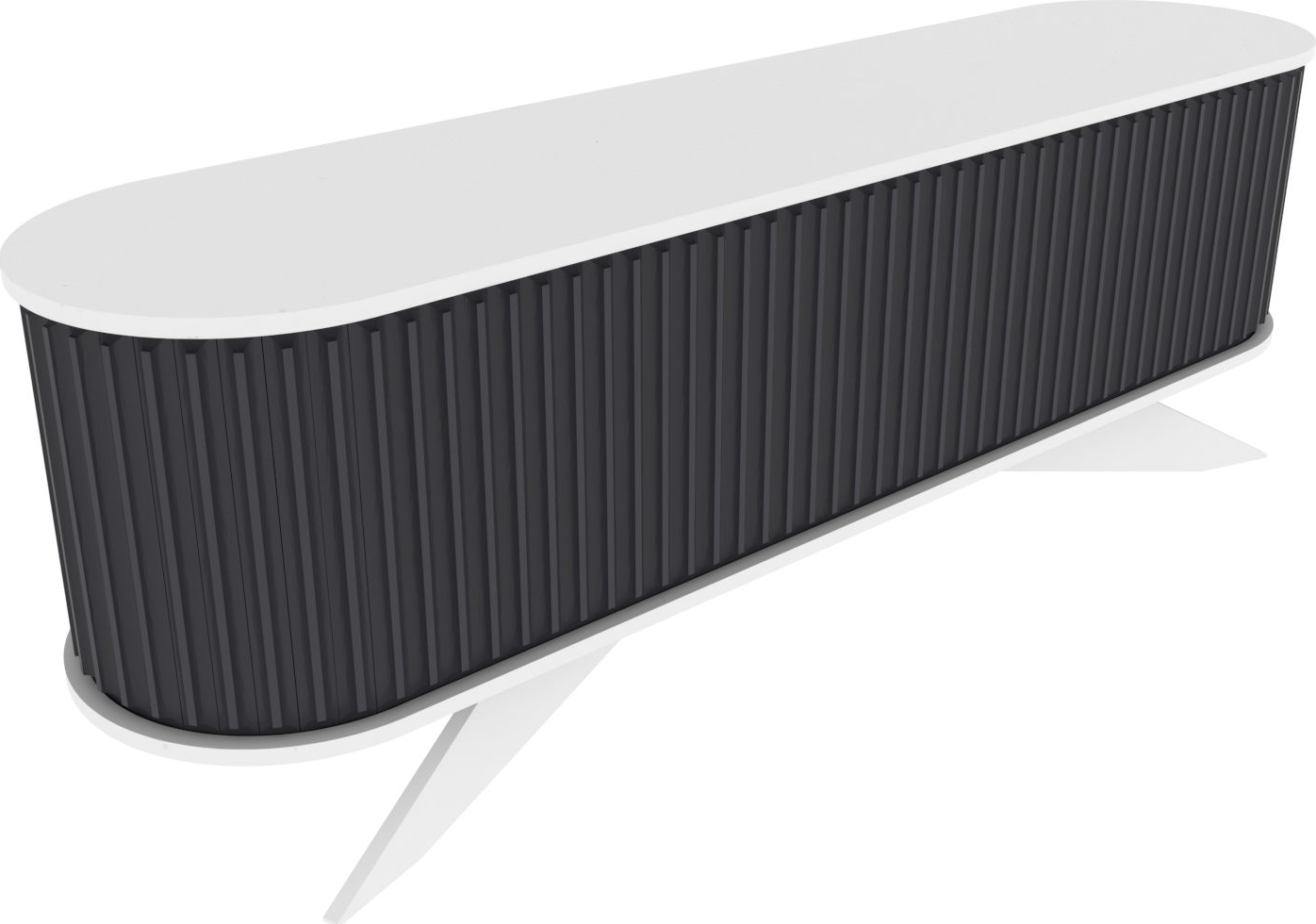 Stormy mediabank - Antraciet wit