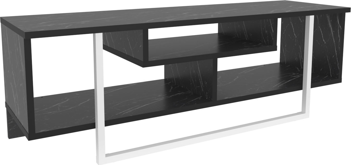 Asal mediabank 120 cm - Zwart/wit