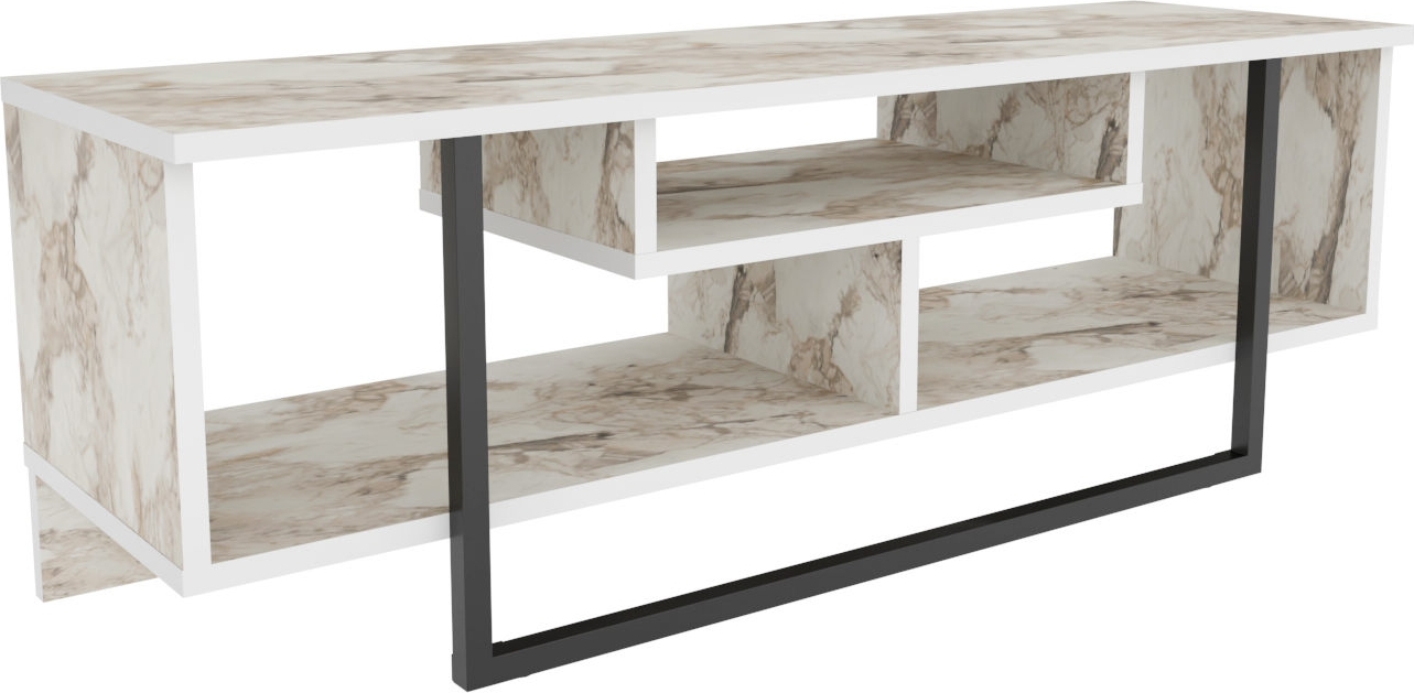 Asal mediabank 120 cm - Wit/zwart