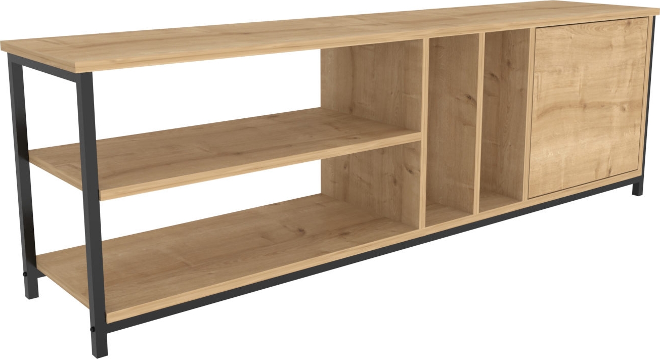 Oneida mediabank - Zwart/eiken