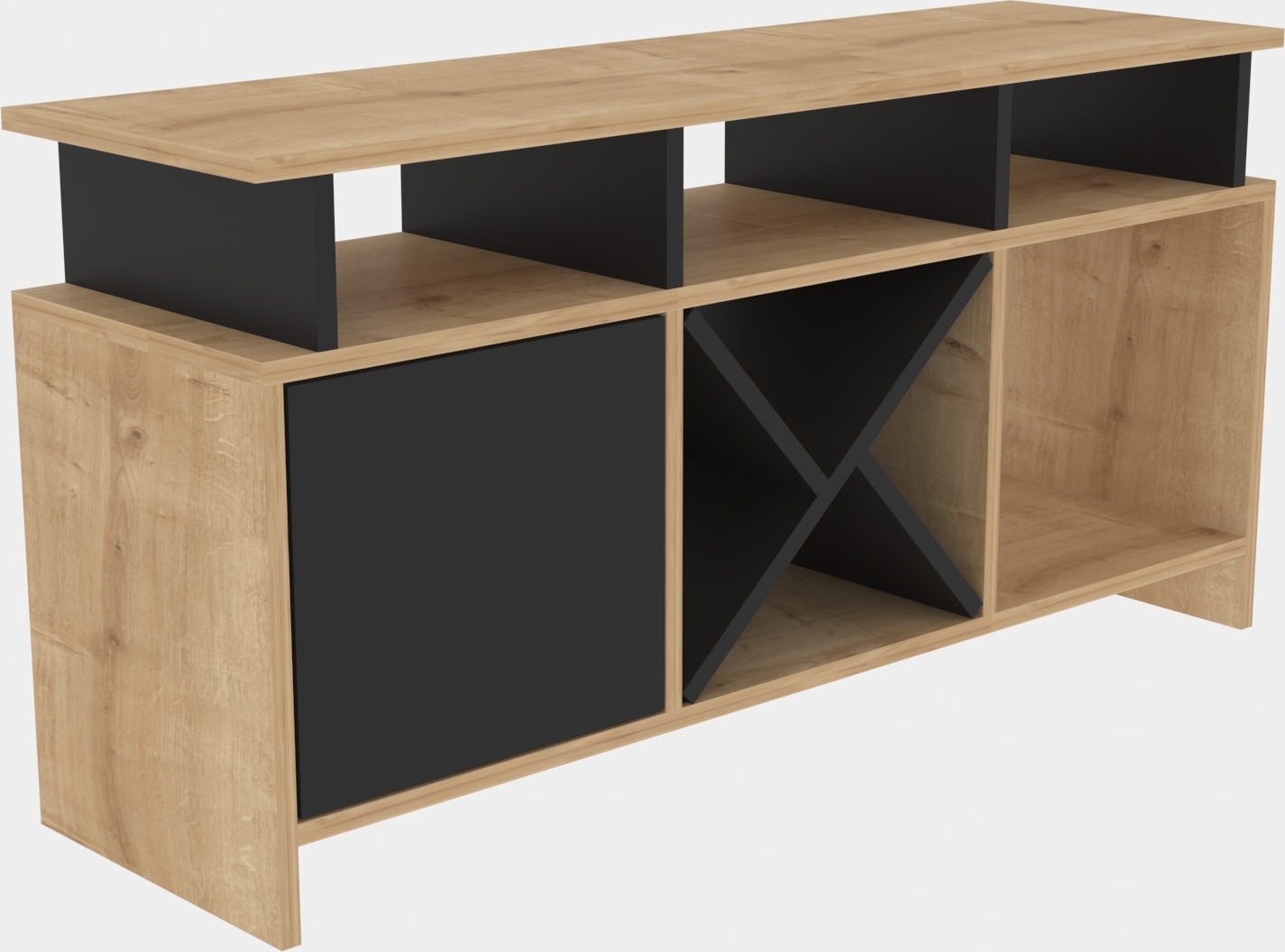 Auburn mediabank - Eiken/antraciet Auburn mediabank - Eiken/antraciet