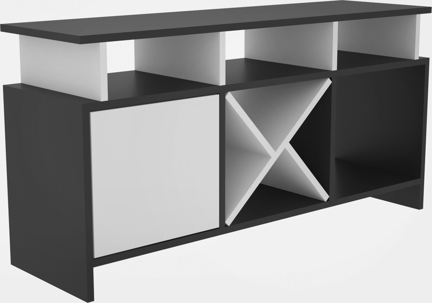 Auburn mediabank - Antraciet/wit Auburn mediabank - Antraciet/wit