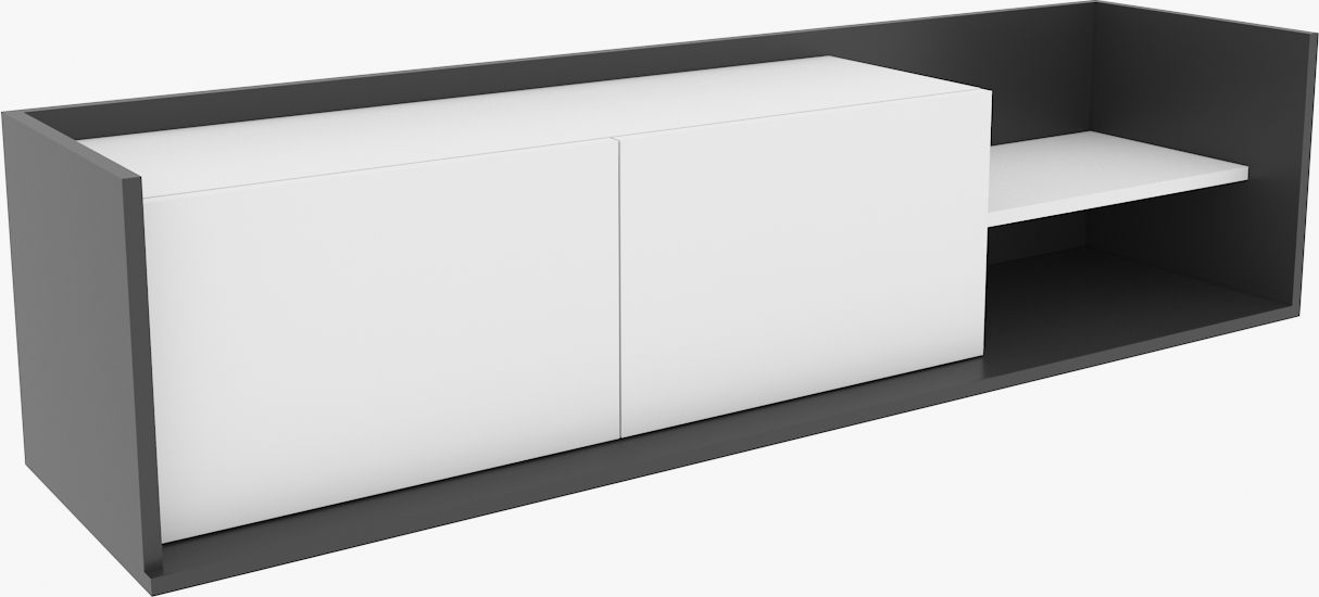 Krog mediabank - Antraciet/wit