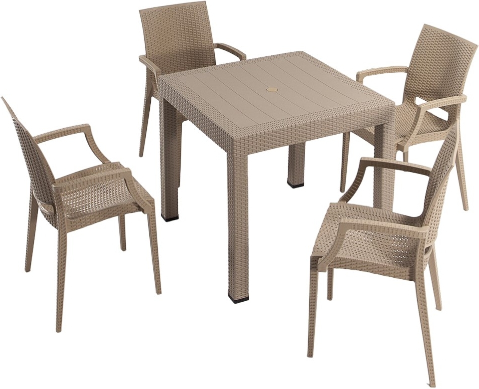 Meco buiteneetgroep met fauteuils - Cappuccino Meco buiteneetgroep met fauteuils - Cappuccino