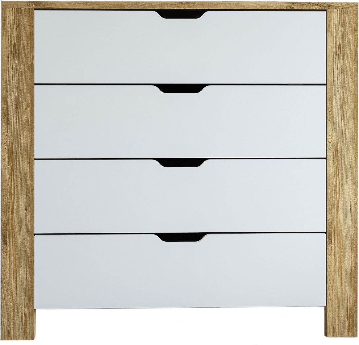 Nisan ladekast - Walnoot/wit