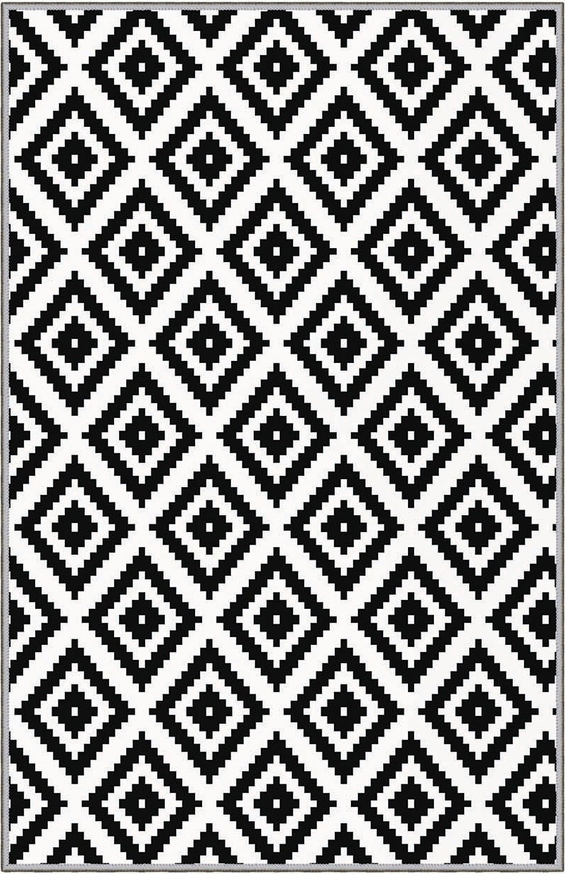 Intersect vloerkleed 120 x 180 cm - Zwart/wit Intersect vloerkleed 120 x 180 cm - Zwart/wit