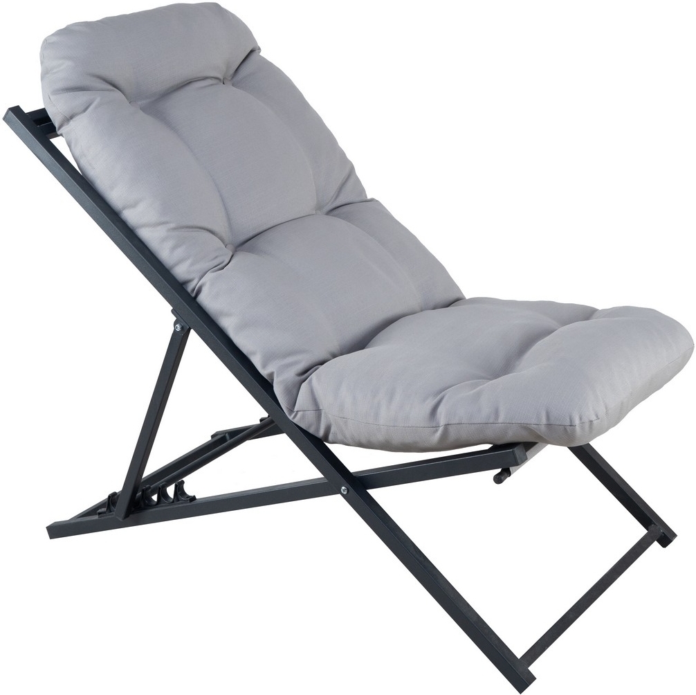 Lang ligbed - Zwart/grijs