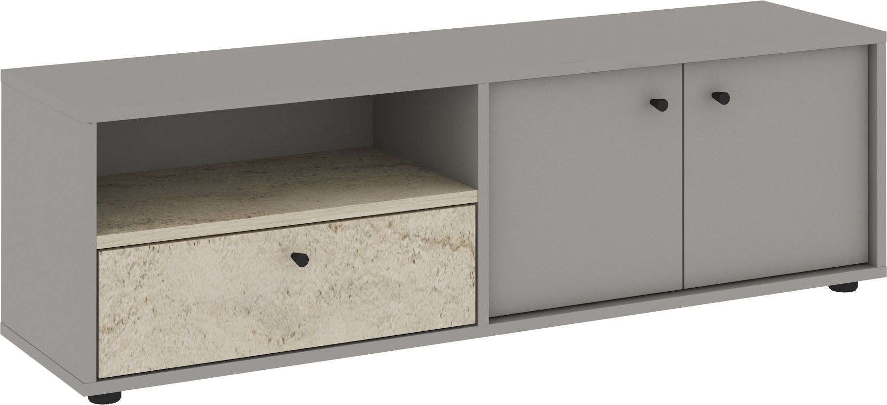 Pao TV-bänk - Grå/travertin Pao TV-bänk - Grå/travertin