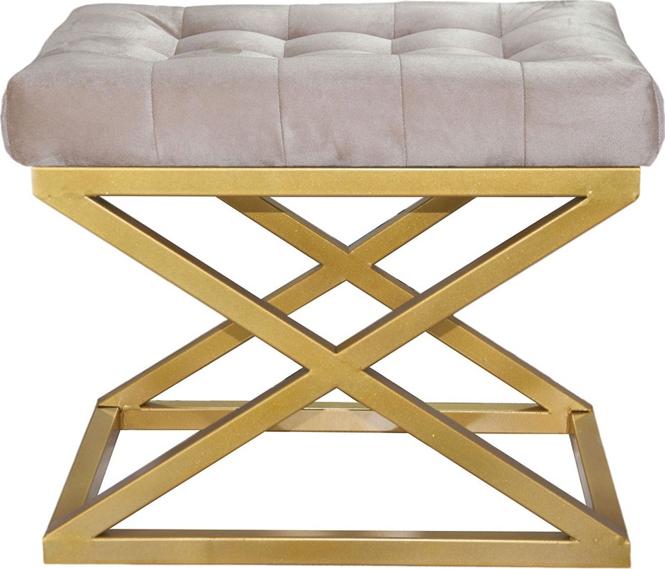 Capraz poef - Goud/cr�me