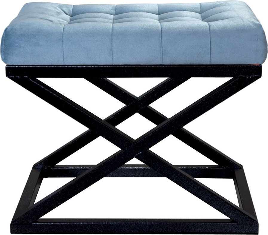 Capraz poef - Zwart/turkoois