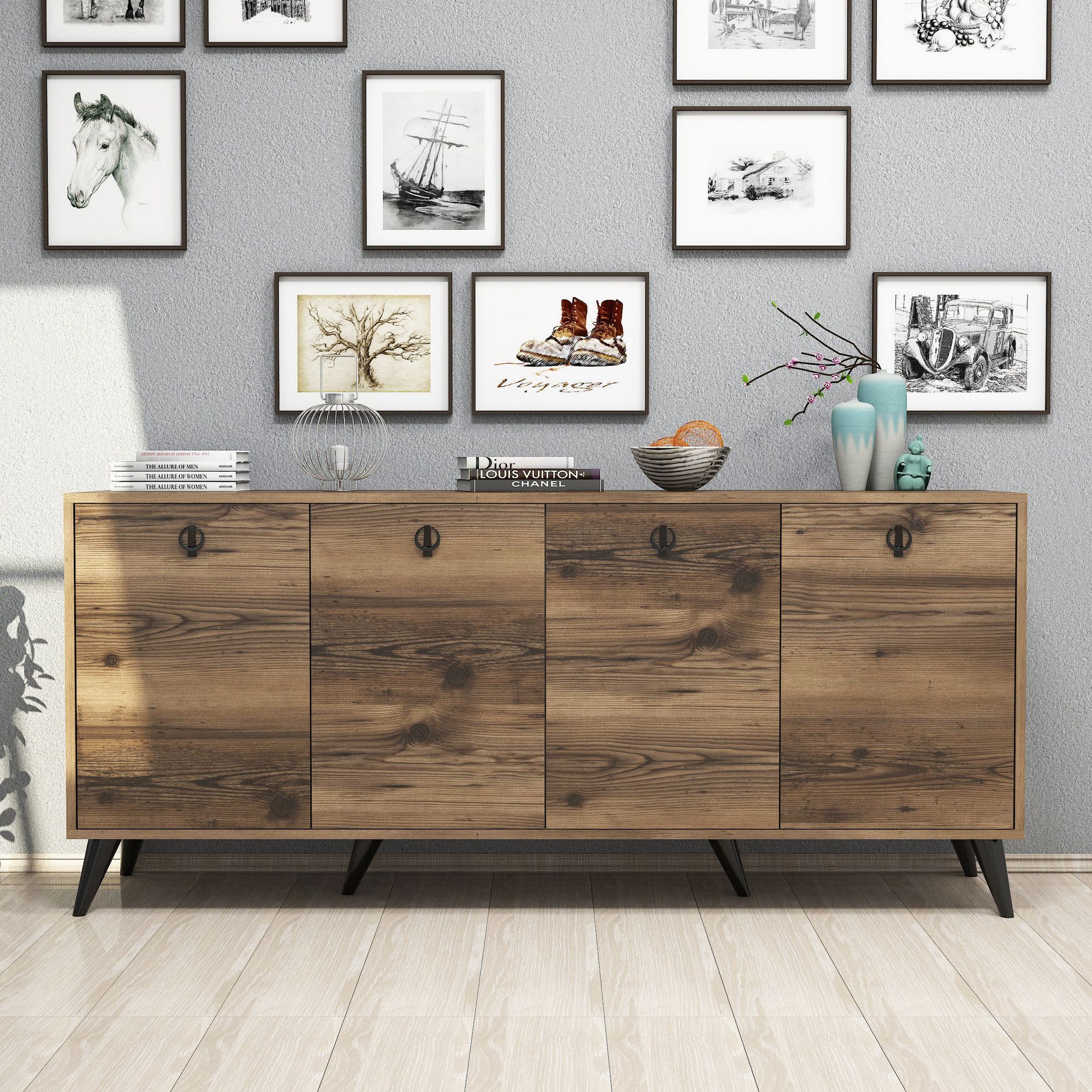 Elite dressoir - Licht walnoot