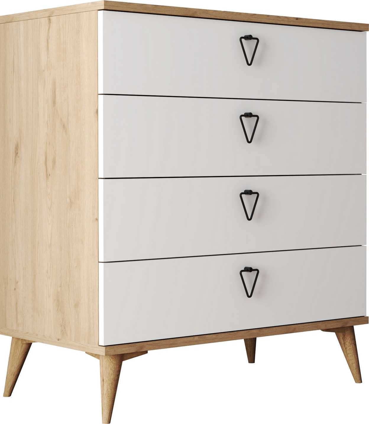 Versal ladekast - Eiken/wit