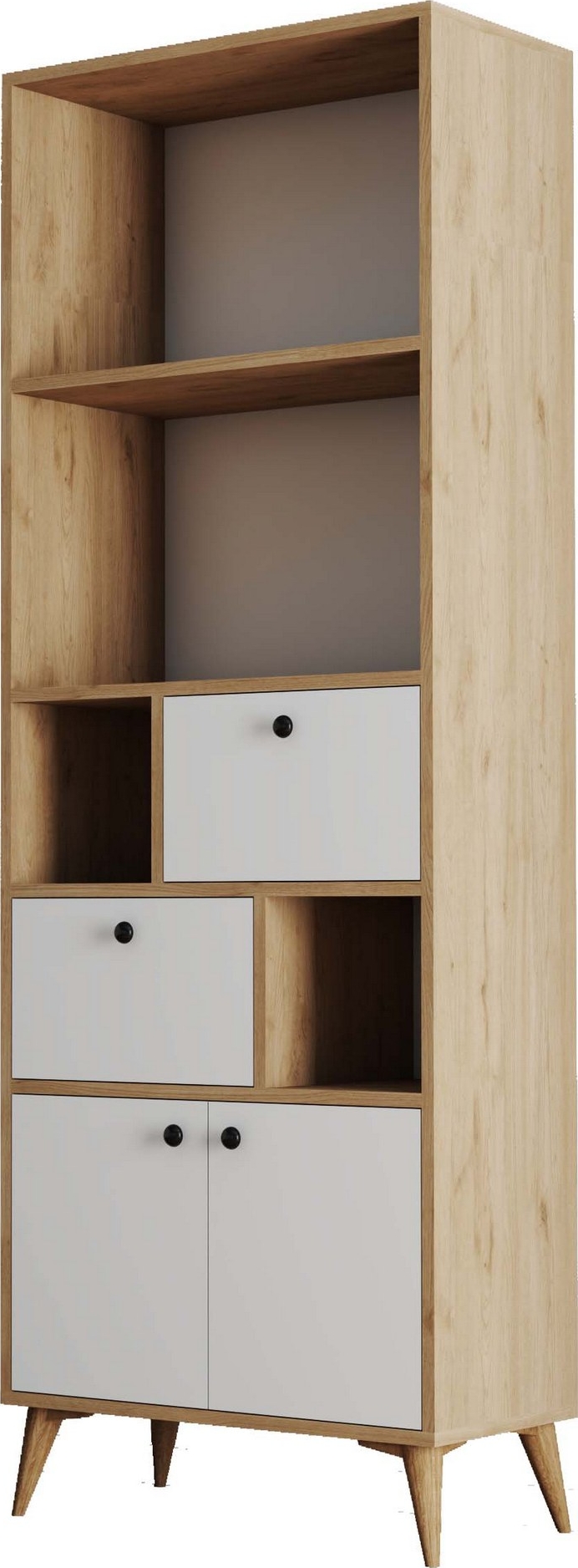 Ninova boekenkast - Eiken/wit