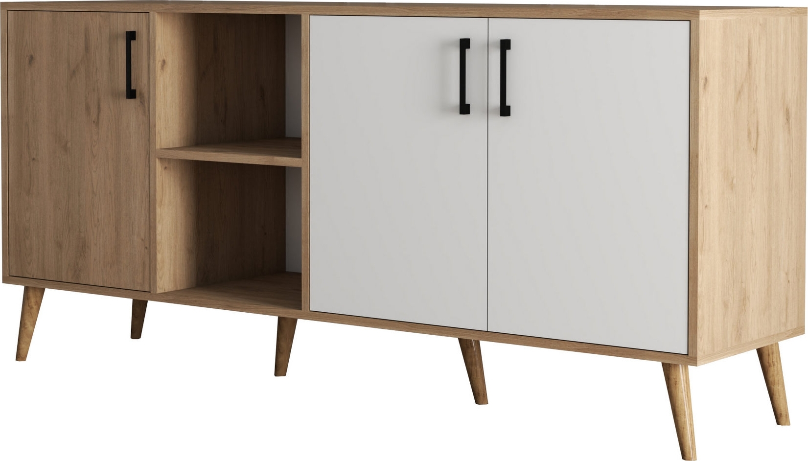 Exxen dressoir - Eiken/wit