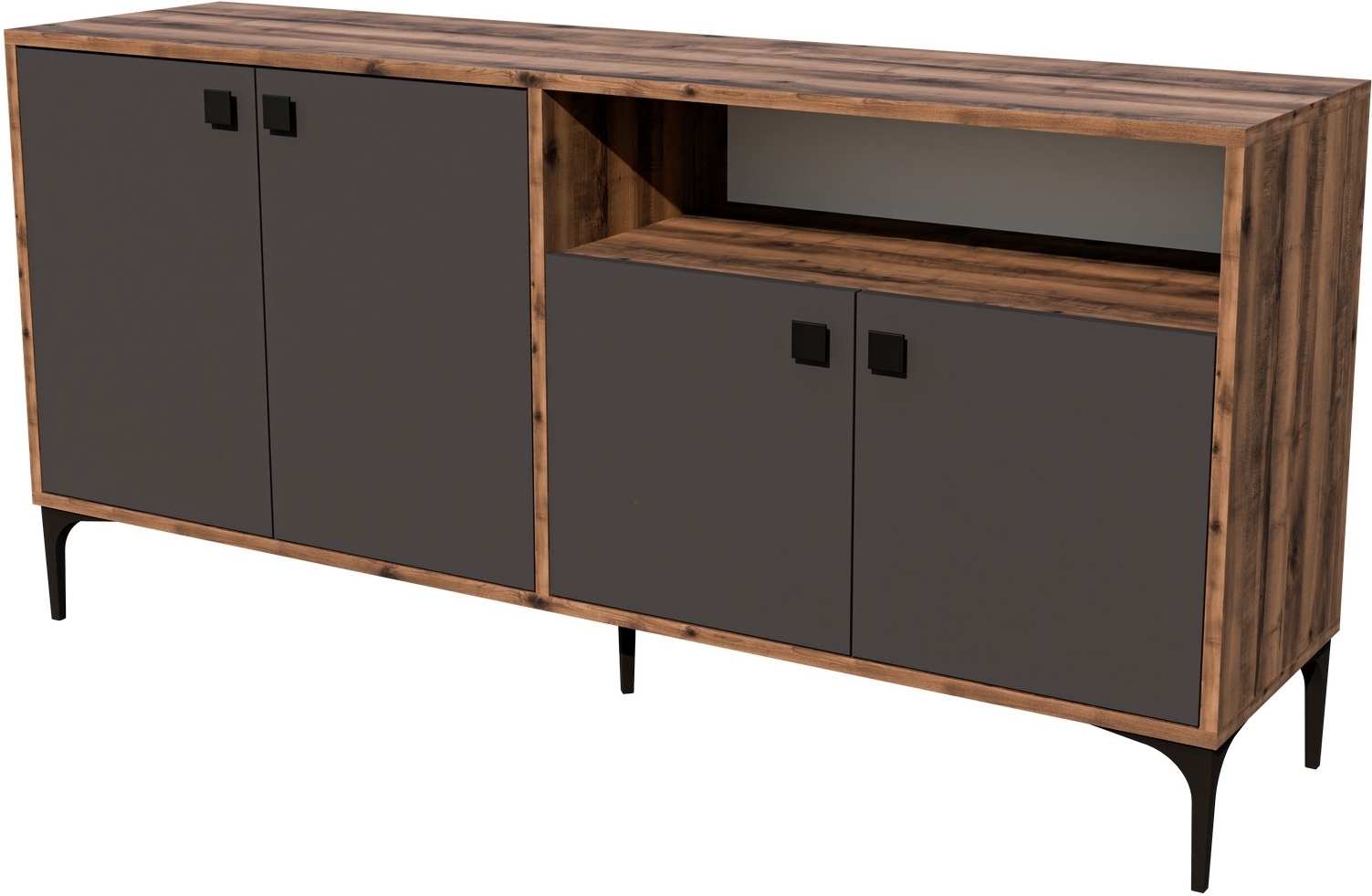 Artemis dressoir - Walnoot/antraciet