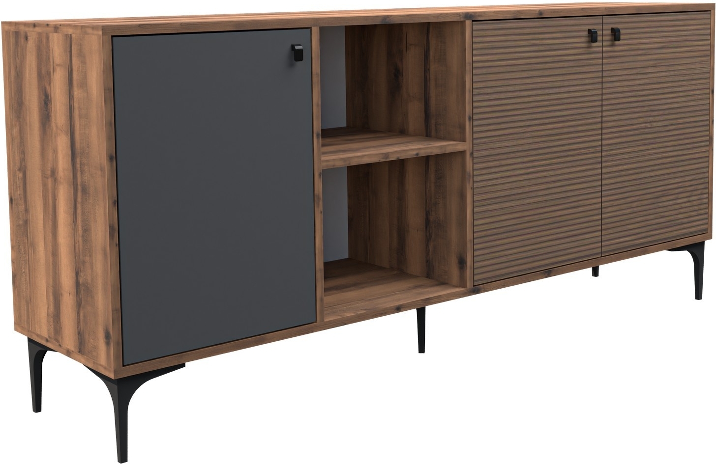 Vision dressoir - Walnoot/antraciet