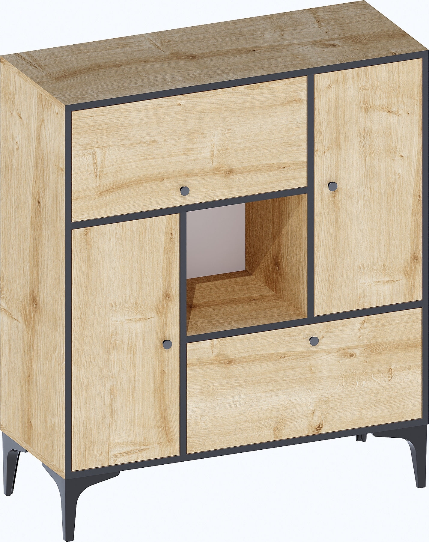 Pera kast - Saffier eiken/zwart Pera kast - Saffier eiken/zwart