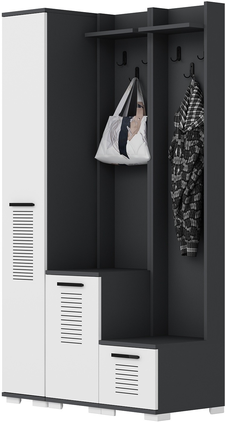 Asimo kl�dh�ngare 100 x 44,6 x 183 cm - Antracit/vit