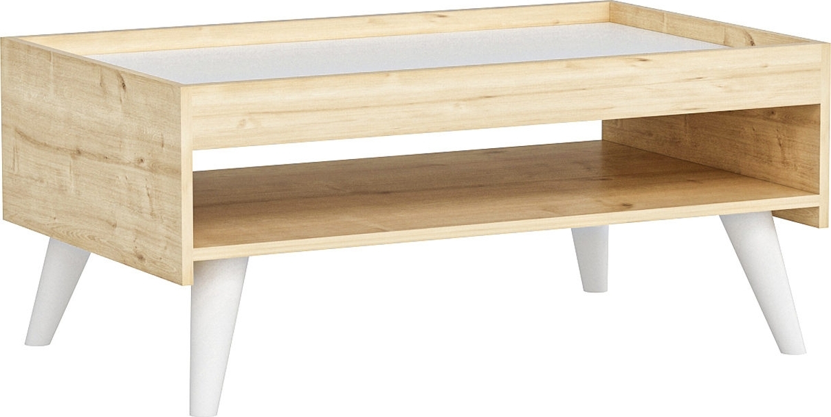 Ruby soffbord 83,6 x 48,6 cm - Vit/ek Ruby soffbord 83,6 x 48,6 cm - Vit/ek