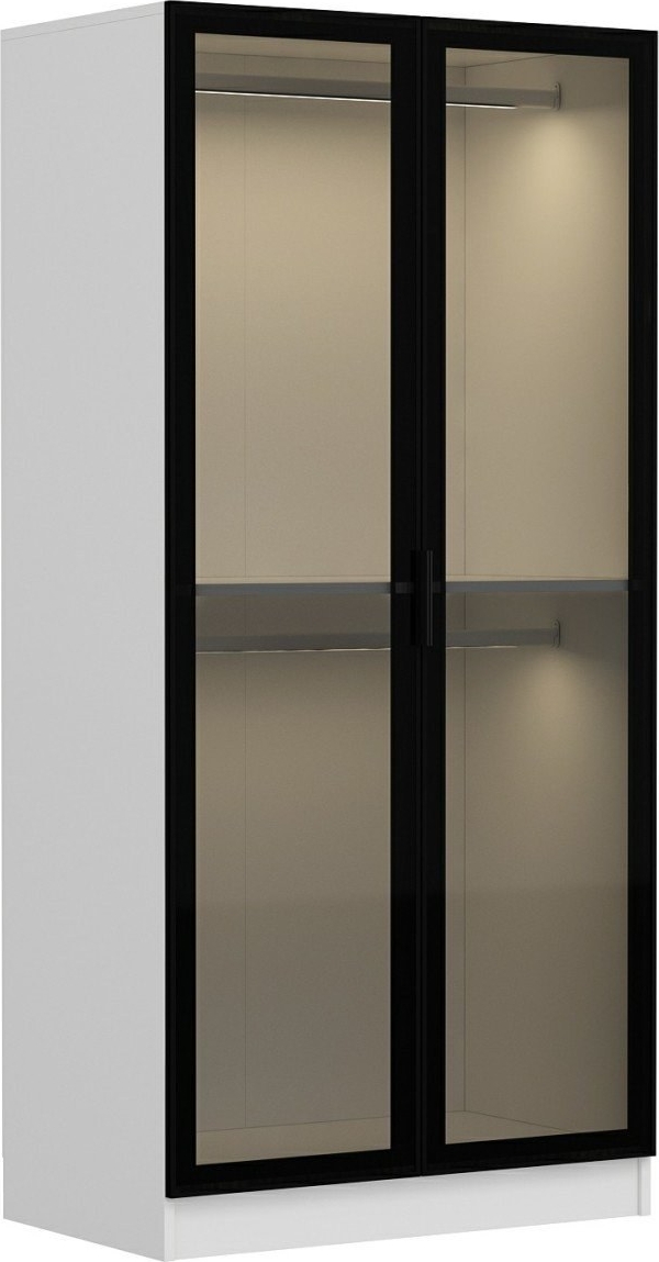 Cavolo garderob 90 cm - Vit/svart