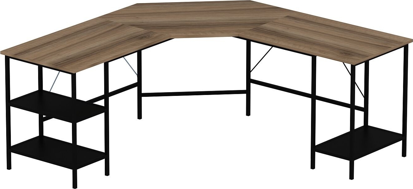 Power h�rnskrivbord 180 x 60 cm - M�rkbrun