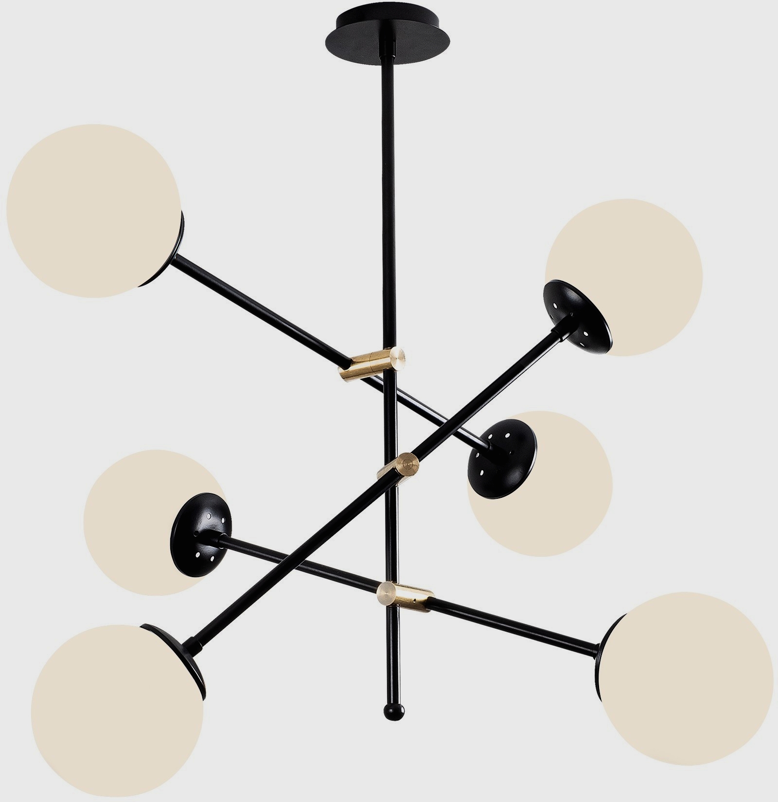 Marty plafondlamp 105 - Zwart/wit