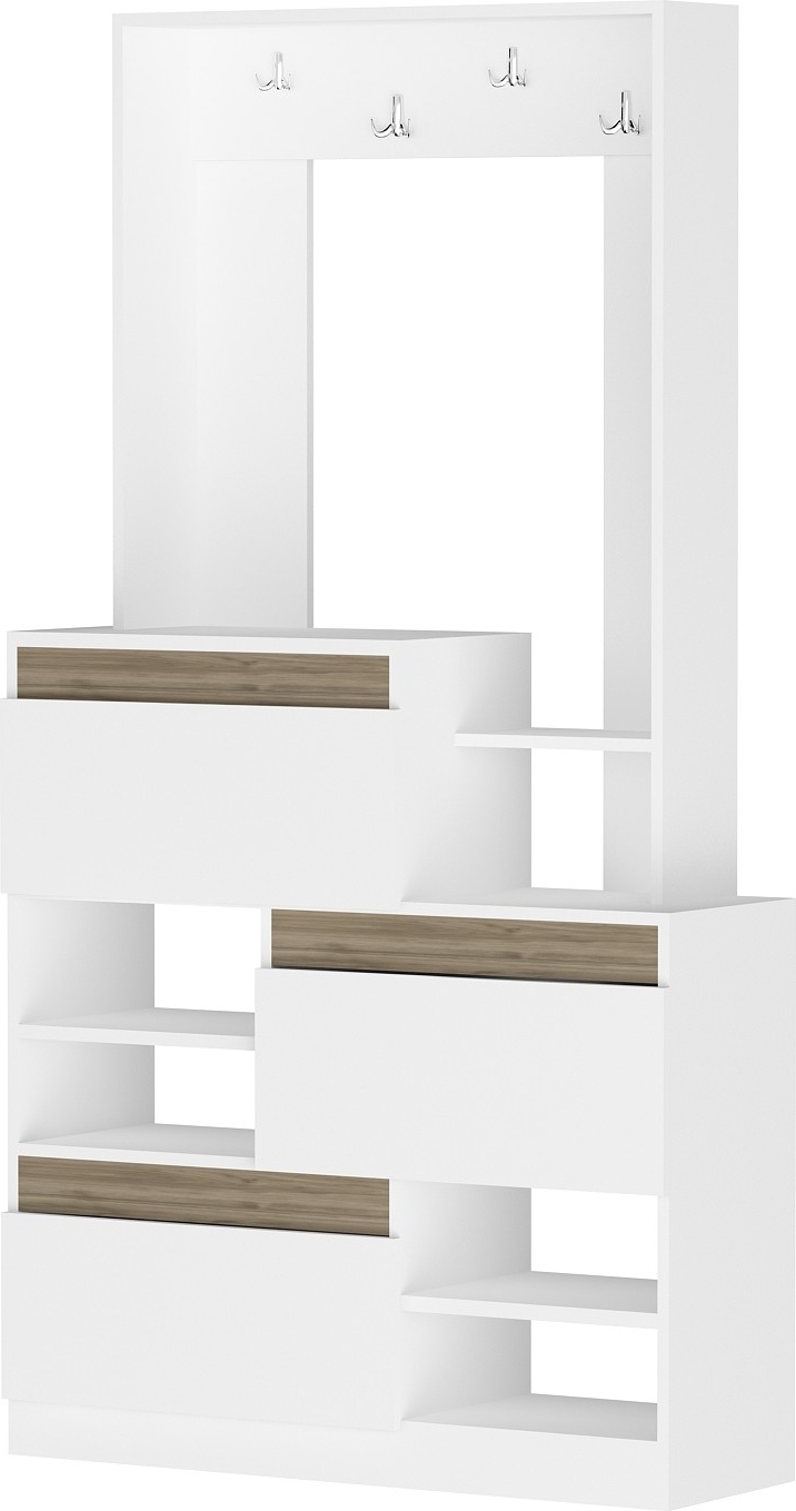 Chop hallmöbel - Vit/valnöt Chop hallmöbel - Vit/valnöt