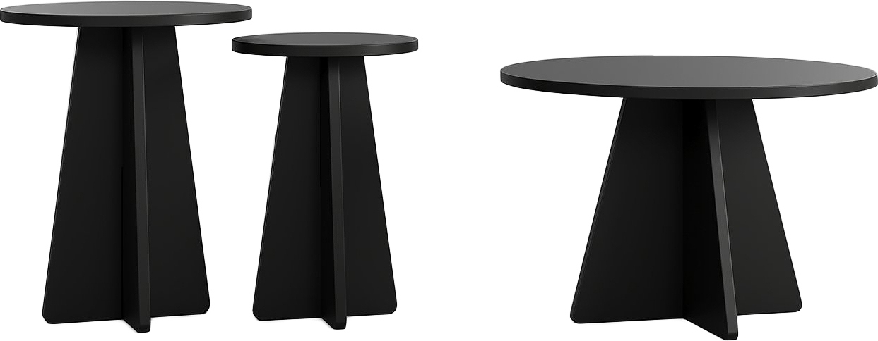 Mushroom trio salontafelset �60/40/30 cm - Zwart