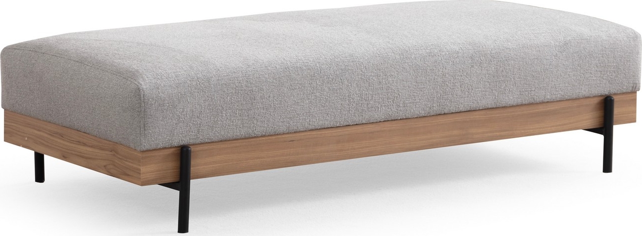 Eti poef - Grijs/eiken