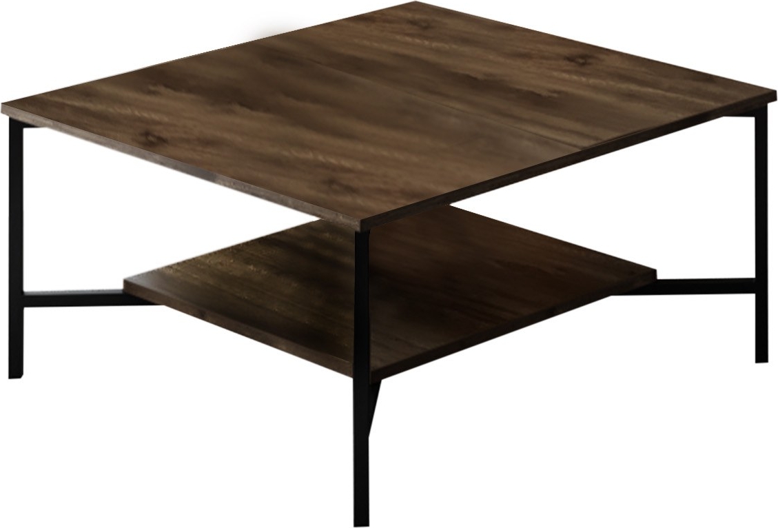 Erki soffbord 80 x 80 cm - Valnöt/svart Erki soffbord 80 x 80 cm - Valnöt/svart