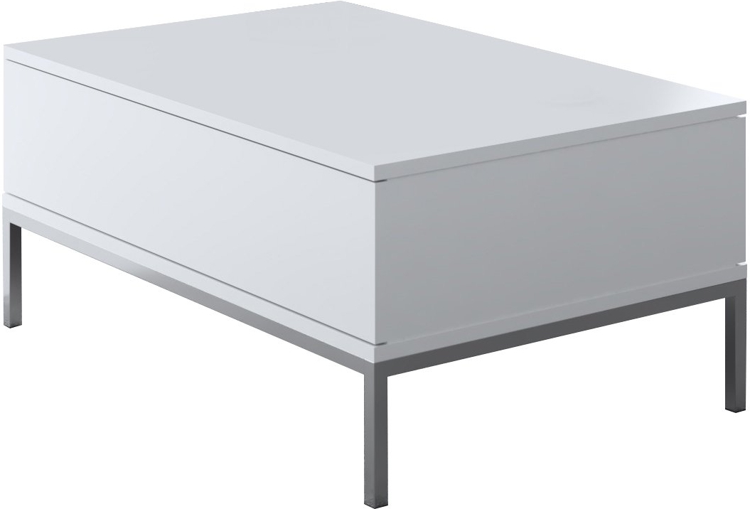 Lord salontafel 90 x 60 cm - Wit/zilver