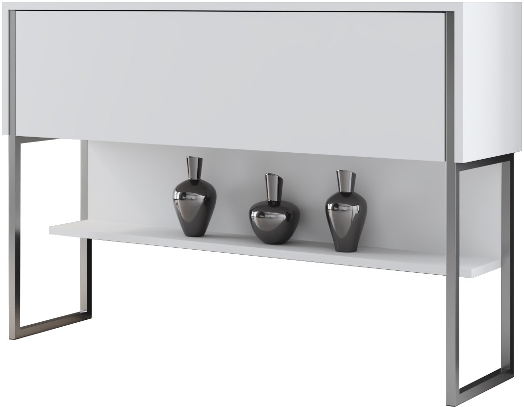 Lux avlastningsbord 120 x 30 cm - Vit/silver Lux avlastningsbord 120 x 30 cm - Vit/silver