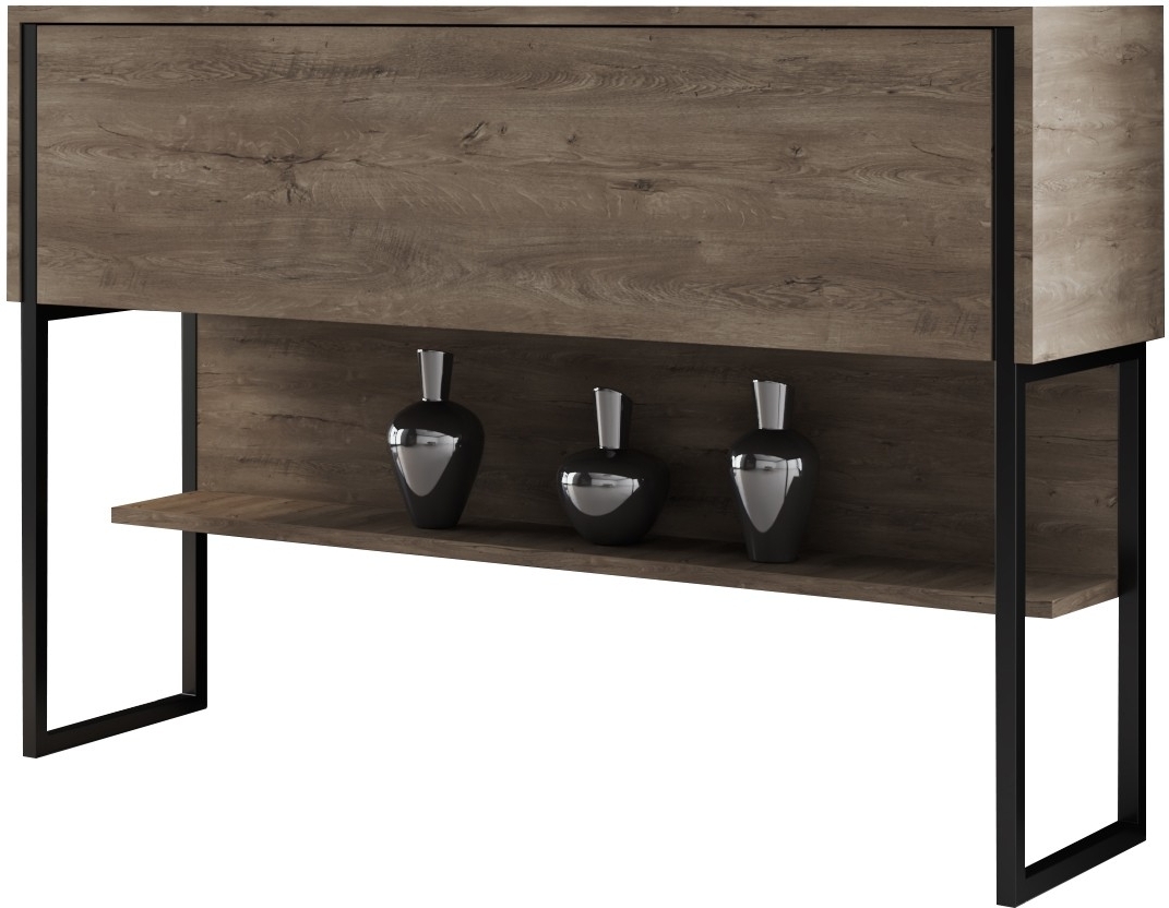 Lux reli�ftafel 120 x 30 cm - Walnoot/zwart