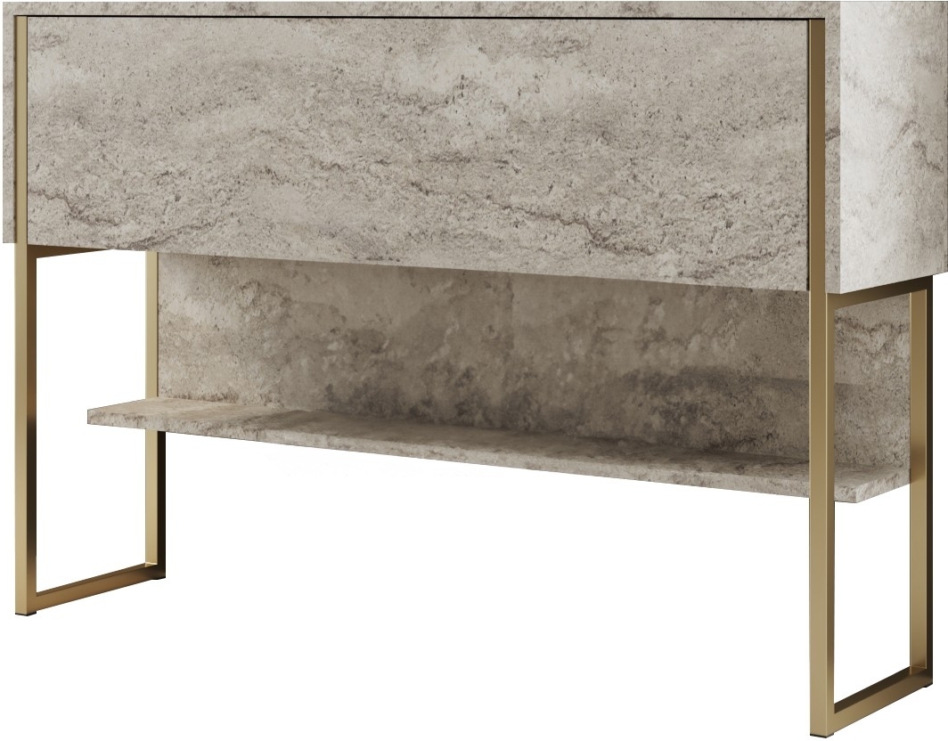 Lux reli�ftafel 120 x 30 cm - Travertijn/goud