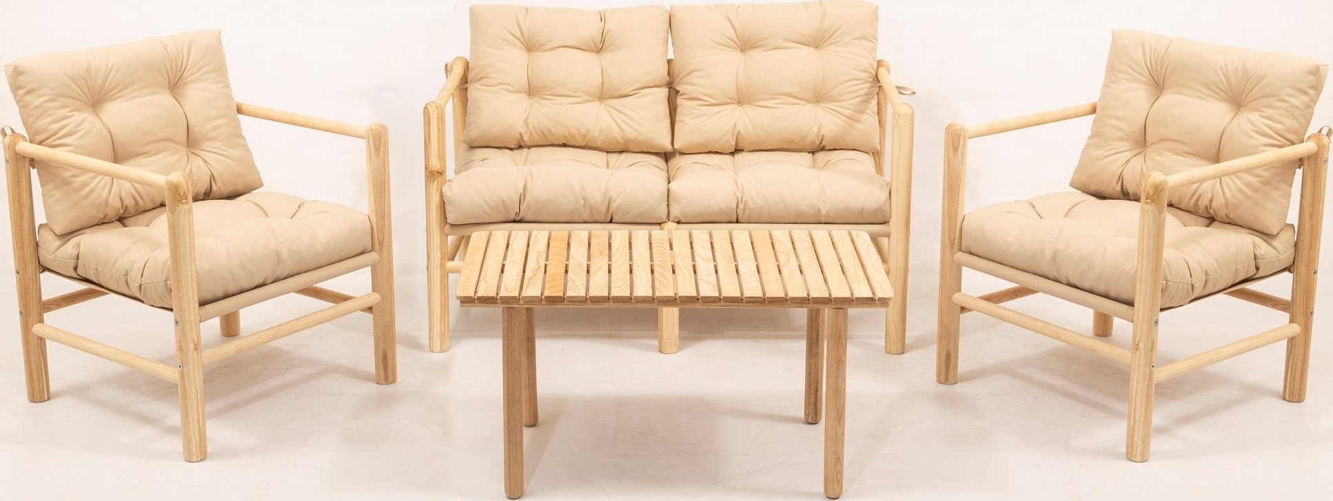 Jardin loungeset - Beuken/creme Jardin loungeset - Beuken/creme