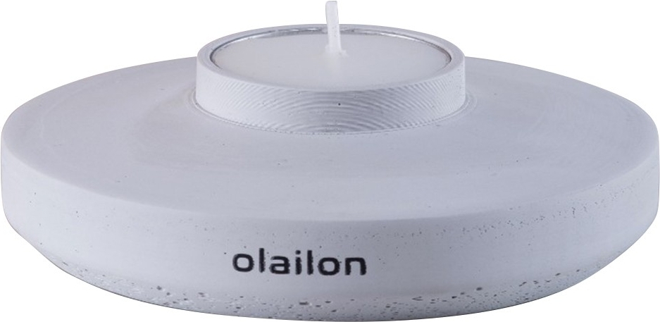 Space theelichthouder met licht - Grijs