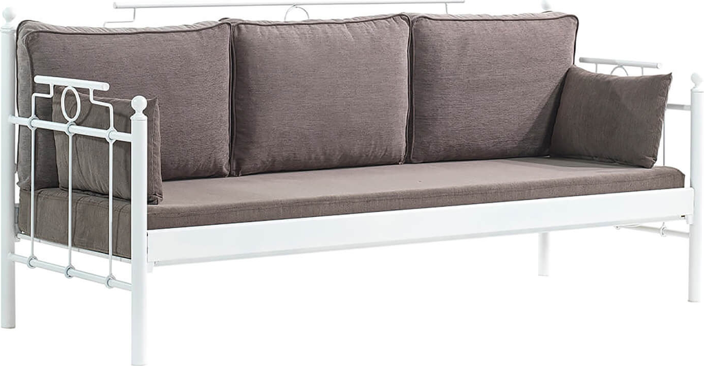 Hampus 3-zits buitenbank - Wit/bruin + Meubelreiniging Hampus 3-zits buitenbank - Wit/bruin + Meubelreiniging