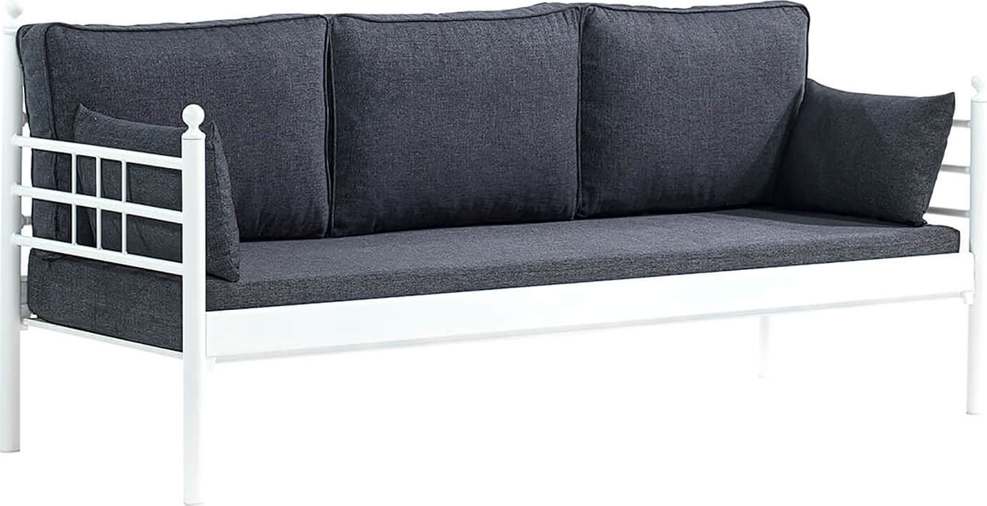 Manyas 3-zits buitenbank - Wit/antraciet + Meubelreiniging