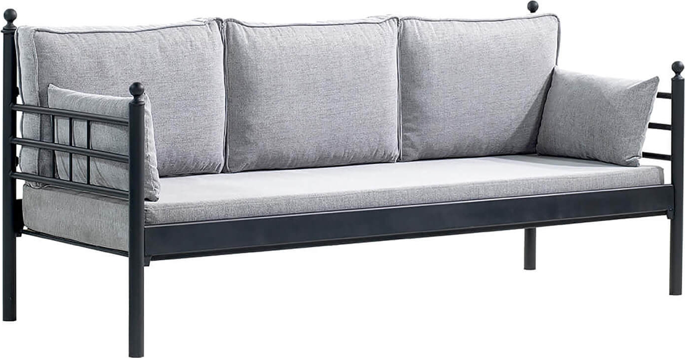 Manyas 3-zits buitenbank - Zwart/fume + Meubelreiniging