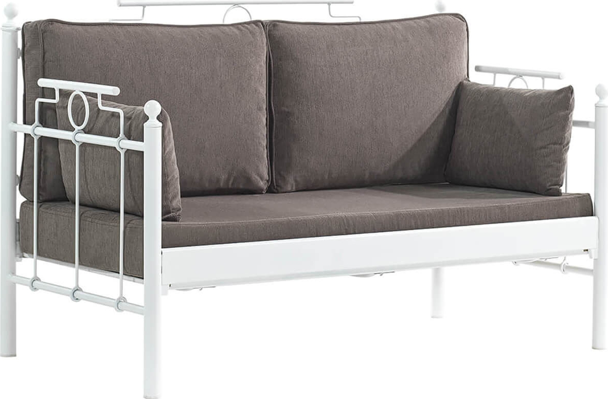 Hampus 2-zits buitenbank - Wit/bruin + Meubelreiniging Hampus 2-zits buitenbank - Wit/bruin + Meubelreiniging