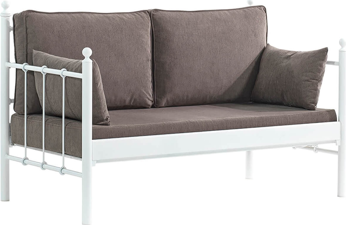 Lalas 2-sits utesoffa - Vit/brun