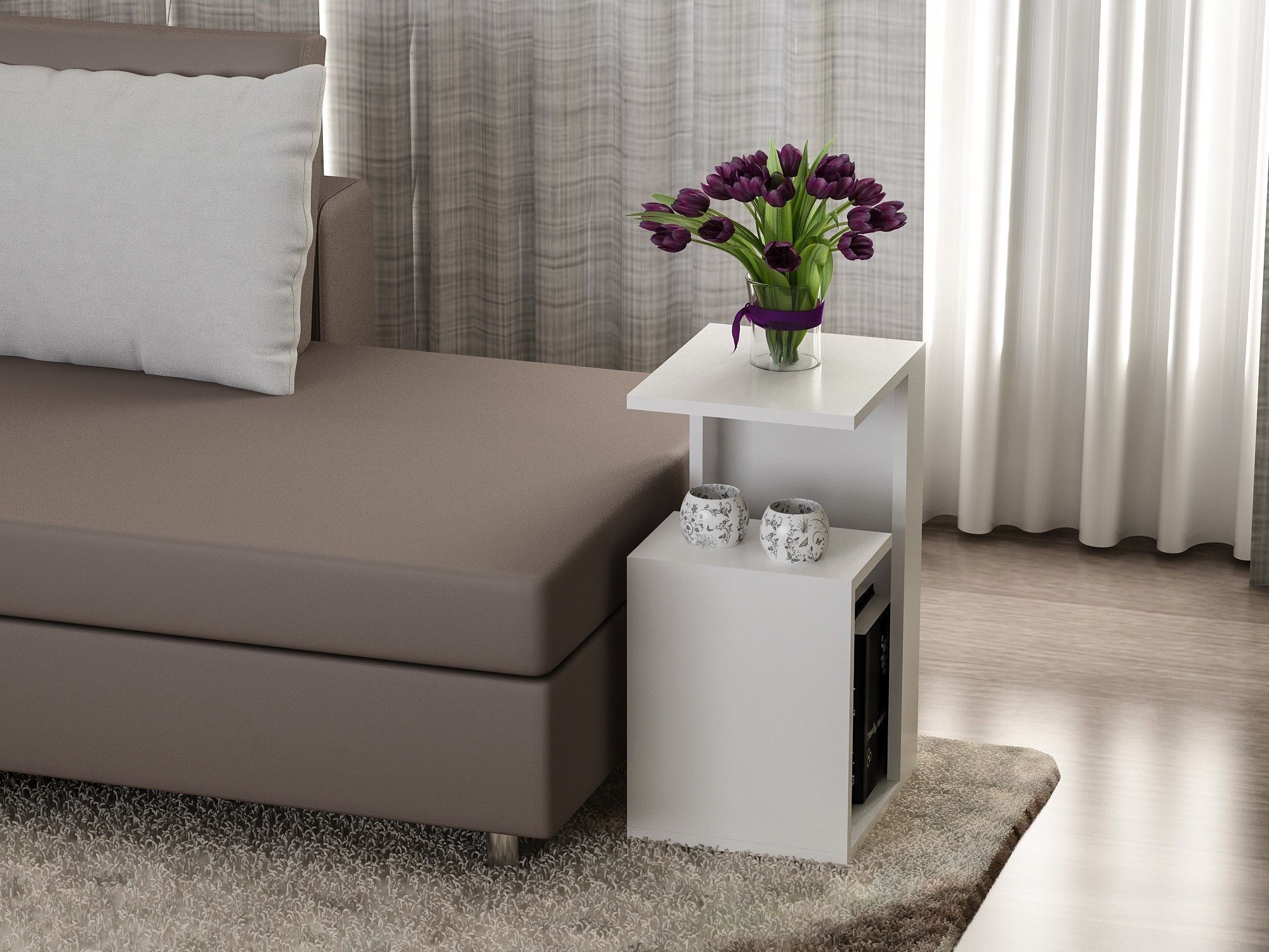 Sister sidobord 35 x 29,5 cm - Vit