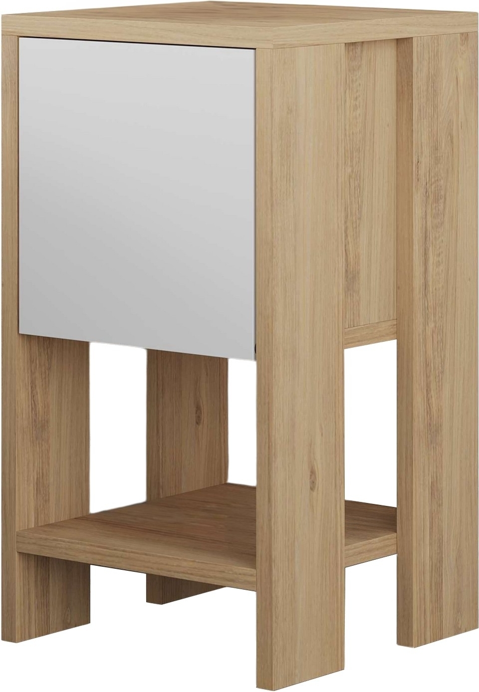 Ema nachtkastje - Saffier eiken/wit