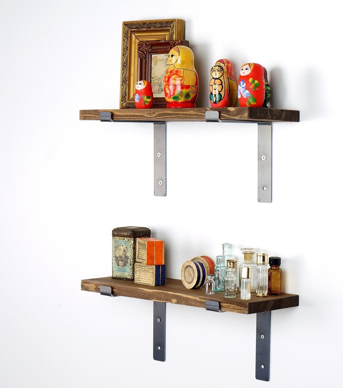 Lamba wandplank 3 - Zwart/walnoot Lamba wandplank 3 - Zwart/walnoot