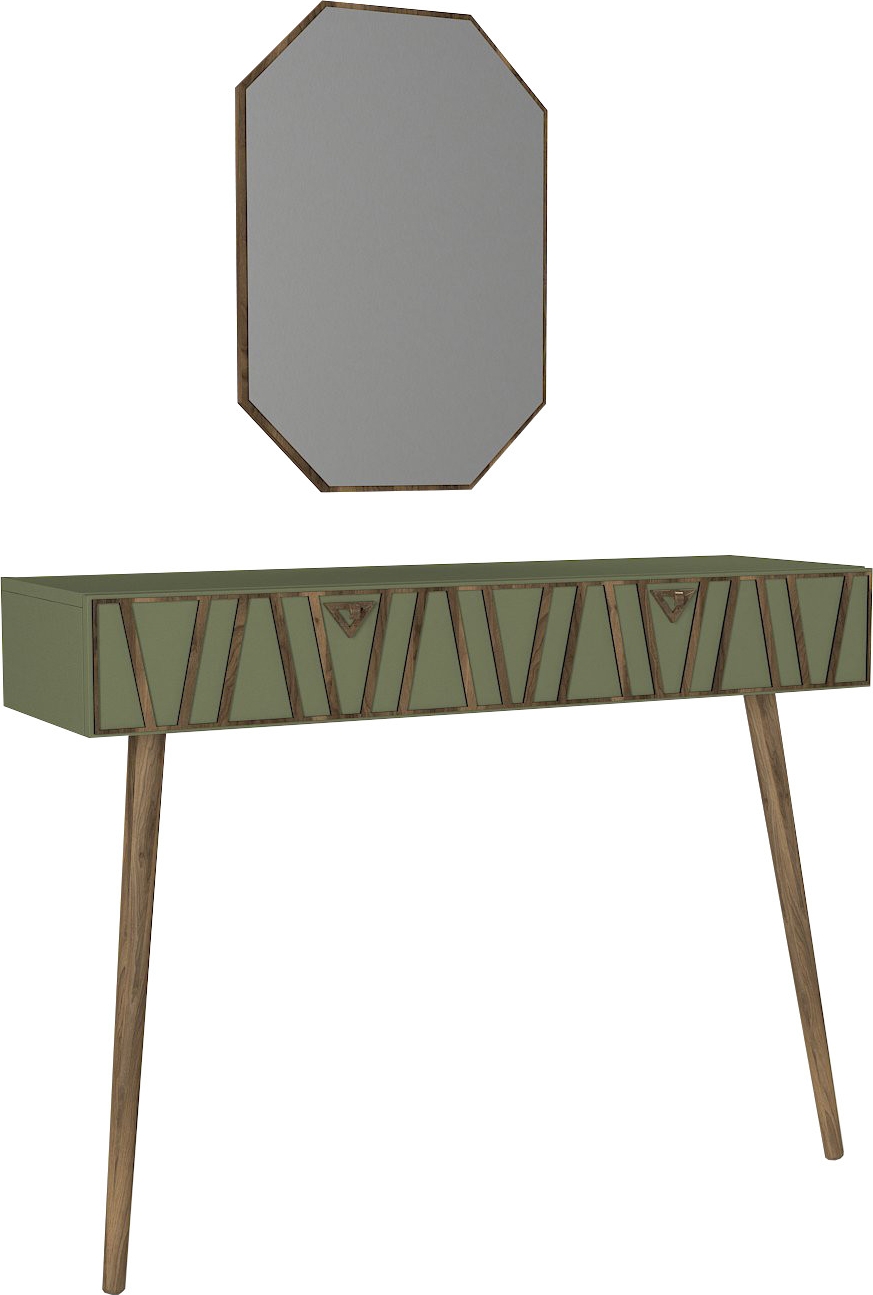 Forest avlastningsbord med spegel 120x 35 cm - Valn�t/m�rkgr�n