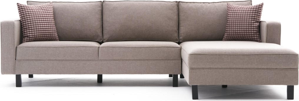 Kale divansoffa h�ger - Gr�ddvit linne