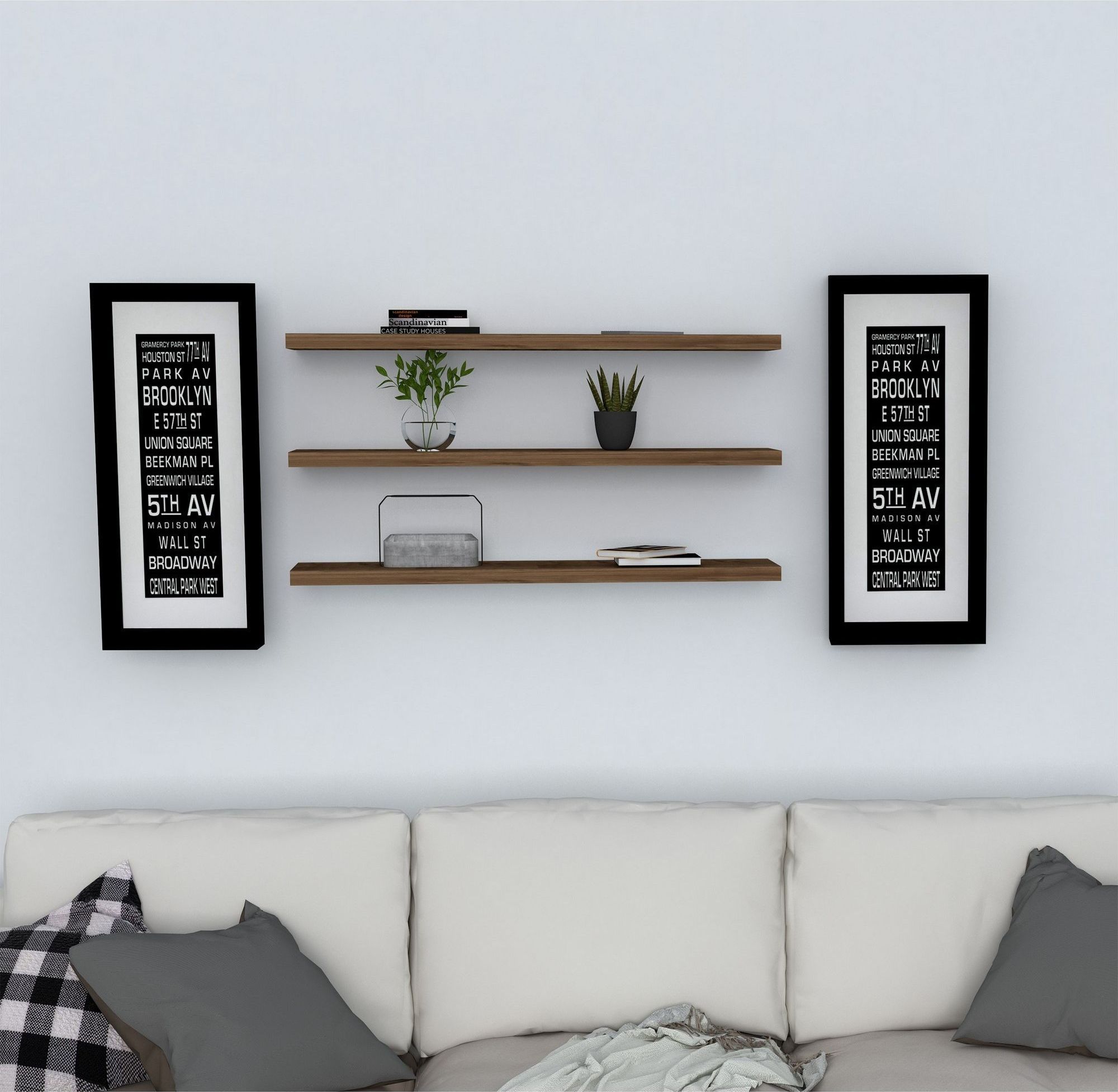 Boss v�gghylla 3 st - Valn�t - 60 cm breda